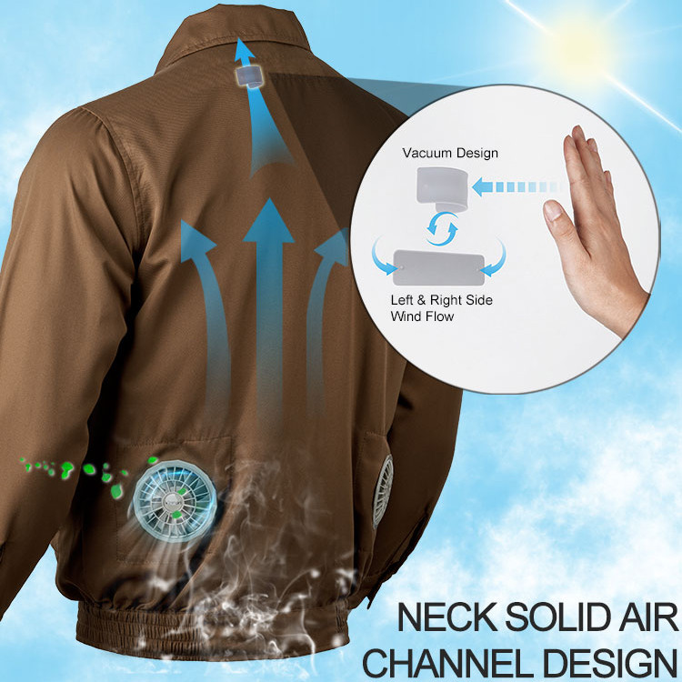 Sun-proof outdoor air-cooling jacket with fans supplier product detail image 4
