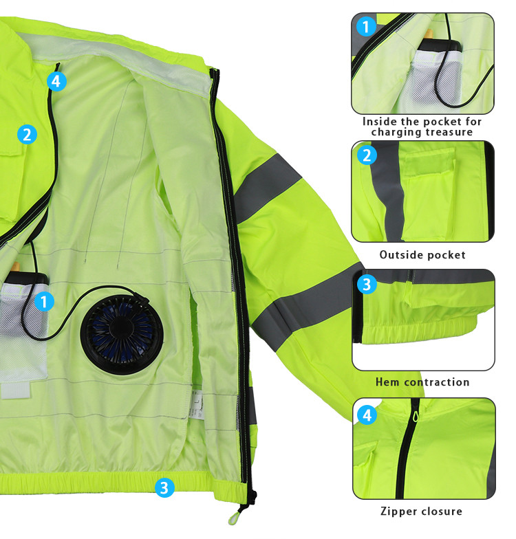 Three-fan high-visibility 5V work jacket supplier product detail image 3