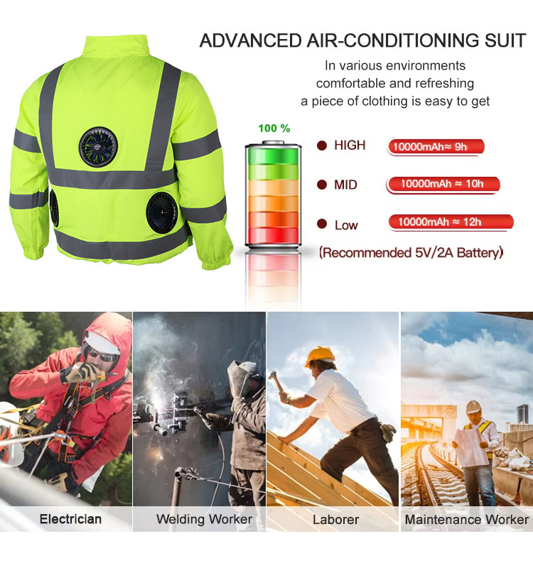 Three-fan high-visibility 5V work jacket supplier product detail image 7