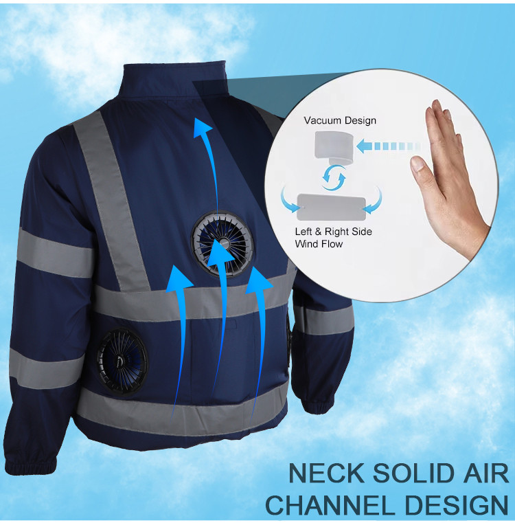 Three-fan high-visibility outdoor cooling work jacket supplier product detail image 5