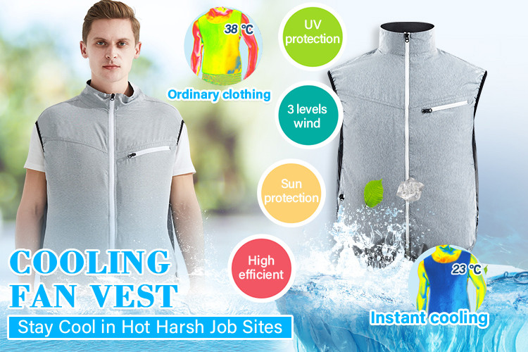 Lightweight 5V USB-powered cooling fan vest supplier product detail image 1