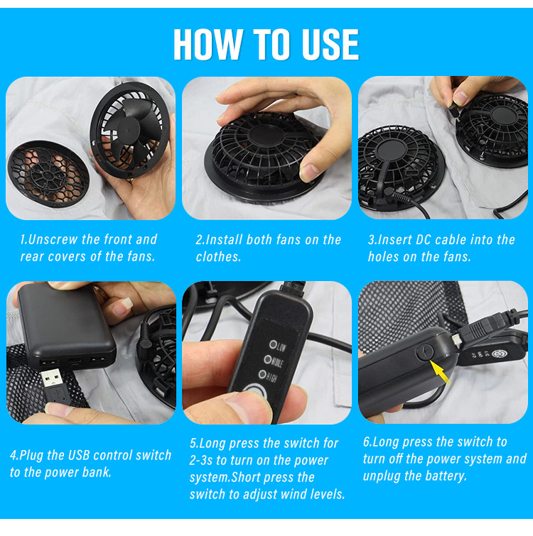Lightweight 5V USB-powered cooling fan vest supplier product detail image 8