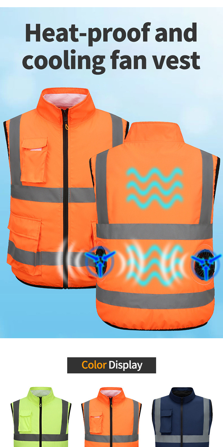 Reflective outdoor cooling vest with fan supplier product detail image 1