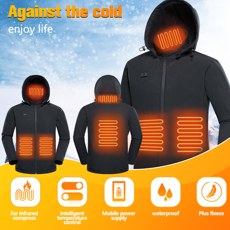 Detachable-hood softshell heated jacket supplier product detail image 1