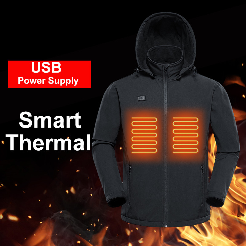 Detachable-hood softshell heated jacket supplier product detail image 2