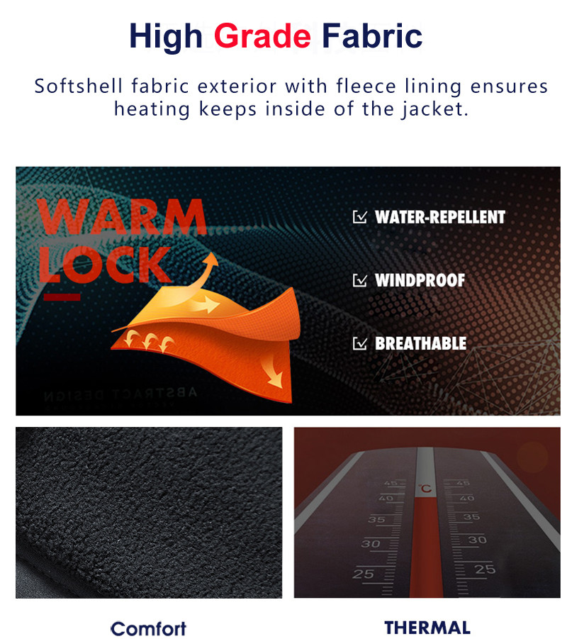 Detachable-hood softshell heated jacket supplier product detail image 6