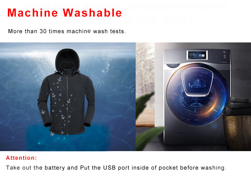 Detachable-hood softshell heated jacket supplier product detail image 8