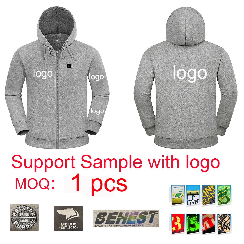 Fleece-lined 5V heated hoodie jacket supplier product detail image 5