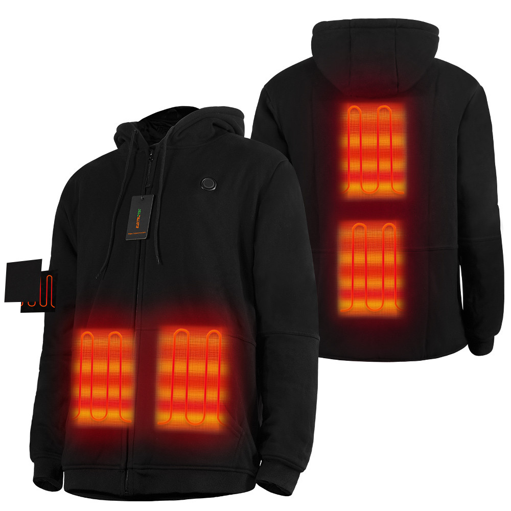 Fleece-lined 5V heated hoodie jacket supplier product detail image 7