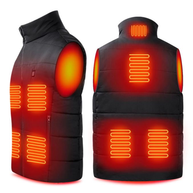 Black color option for Eight-area unisex heated vest
