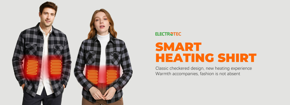 USB heated plaid flannel shirt jacket supplier product detail image 6