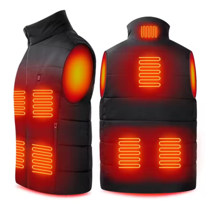 Lightweight 5V heated vest with battery pack