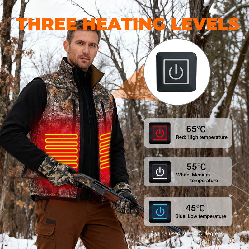 Multi-voltage camouflage heated hunting vest supplier product detail image 4