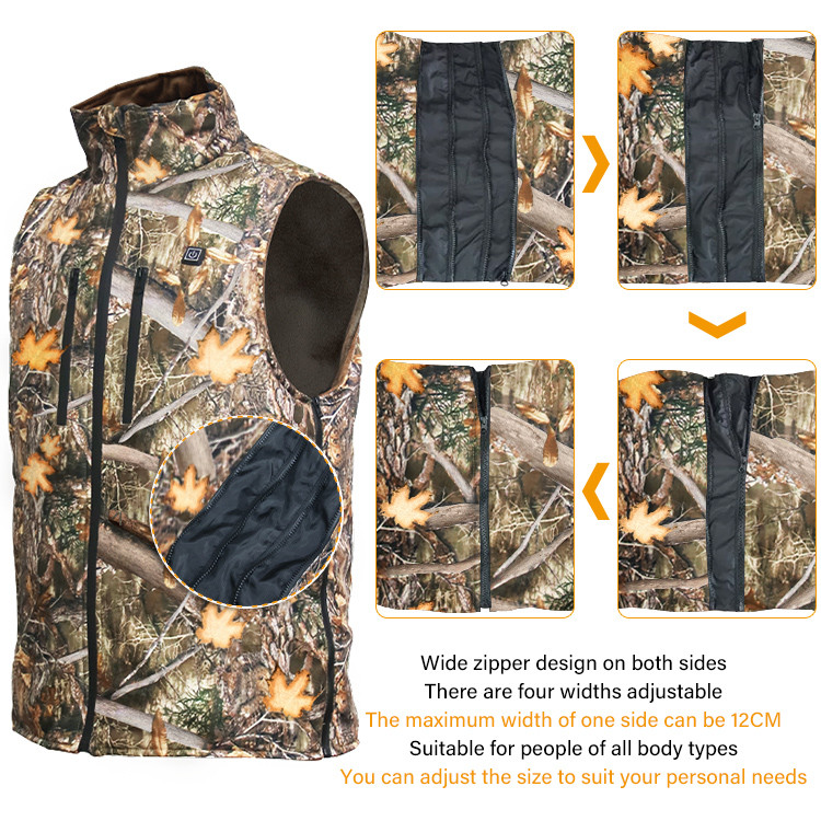 Multi-voltage camouflage heated hunting vest supplier product detail image 6