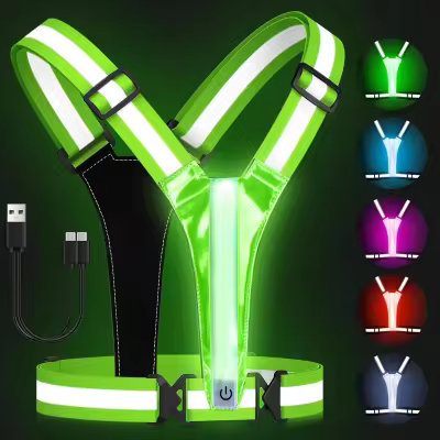 USB rechargeable LED and reflective vest product reference