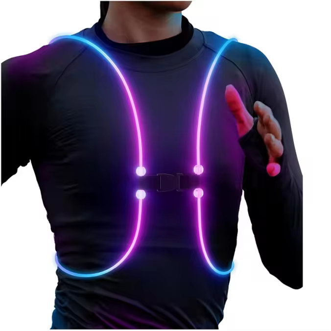 High-visibility LED cycling and running vest
