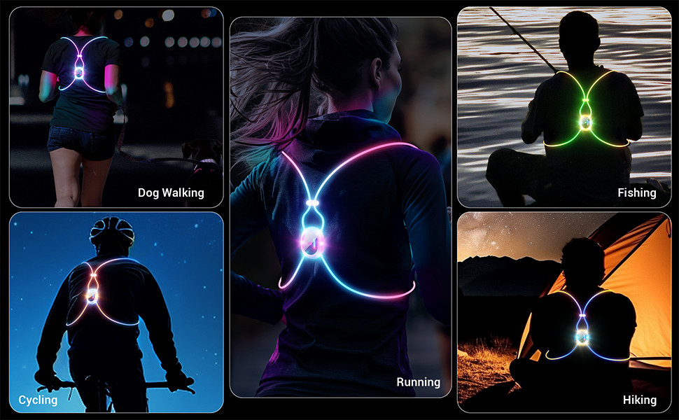High-visibility LED cycling and running vest supplier product detail image 1