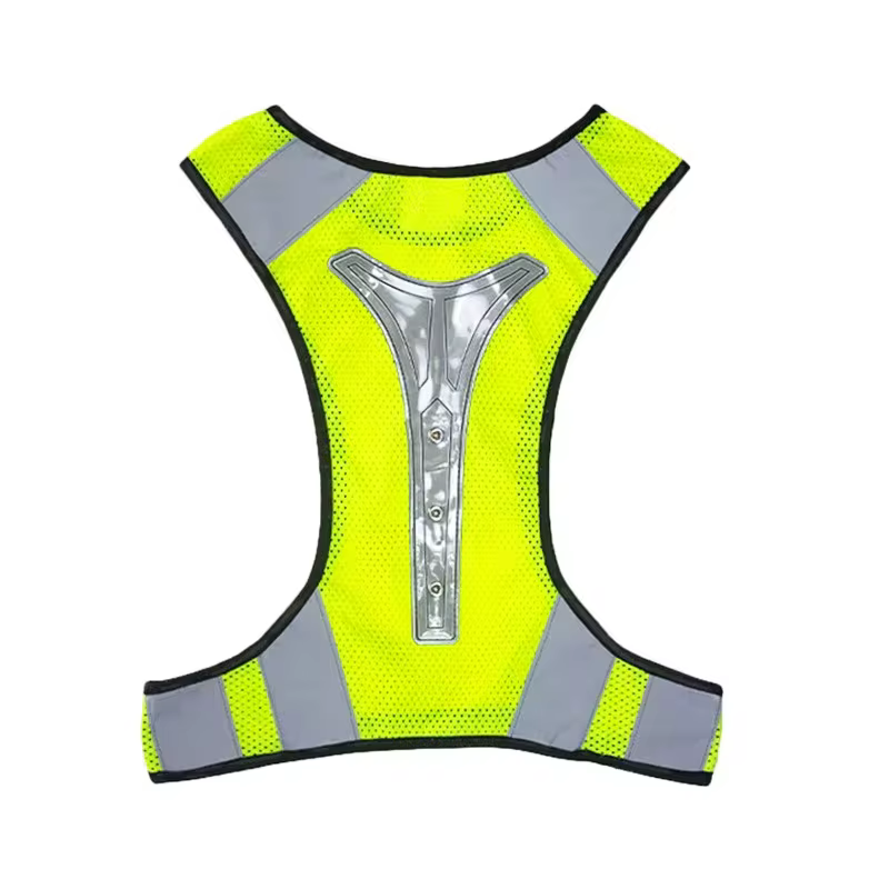 Breathable reflective LED cycling safety vest product gallery image 1