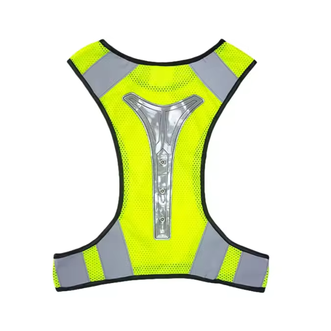 Breathable reflective LED cycling safety vest
