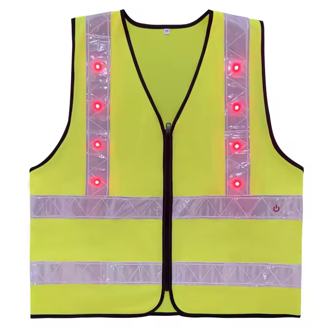 LED reflective safety vest with ANSI Class 1 source wording