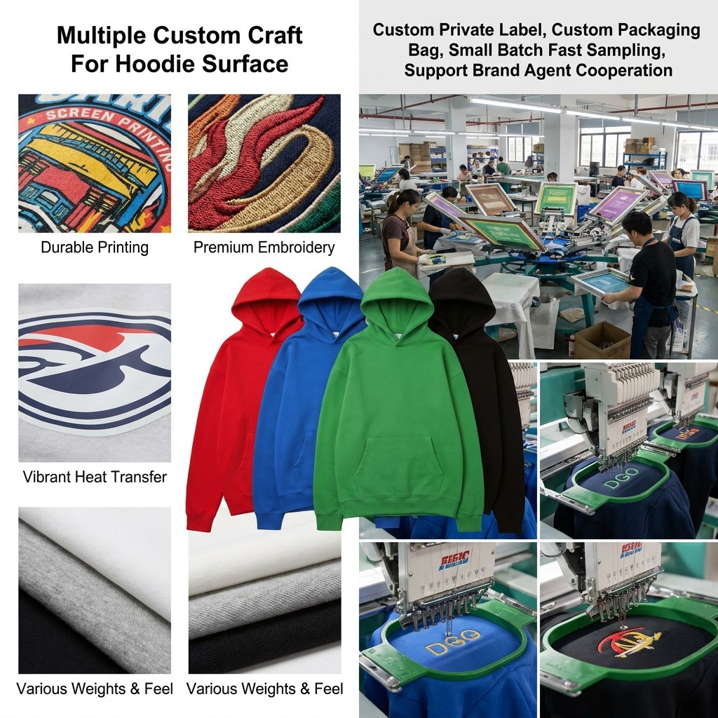 Organic cotton and recycled polyester pullover hoodie supplier product detail image 2
