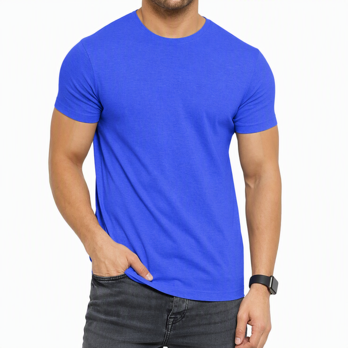 Light Blue color option for 60/40 recycled cotton blend bulk T-shirt