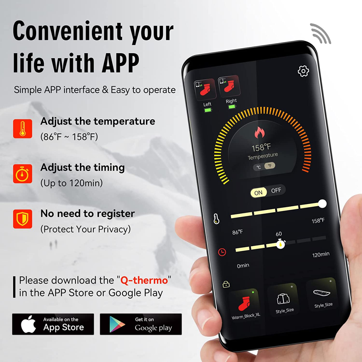 Bluetooth heated ski socks supplier product detail image 4