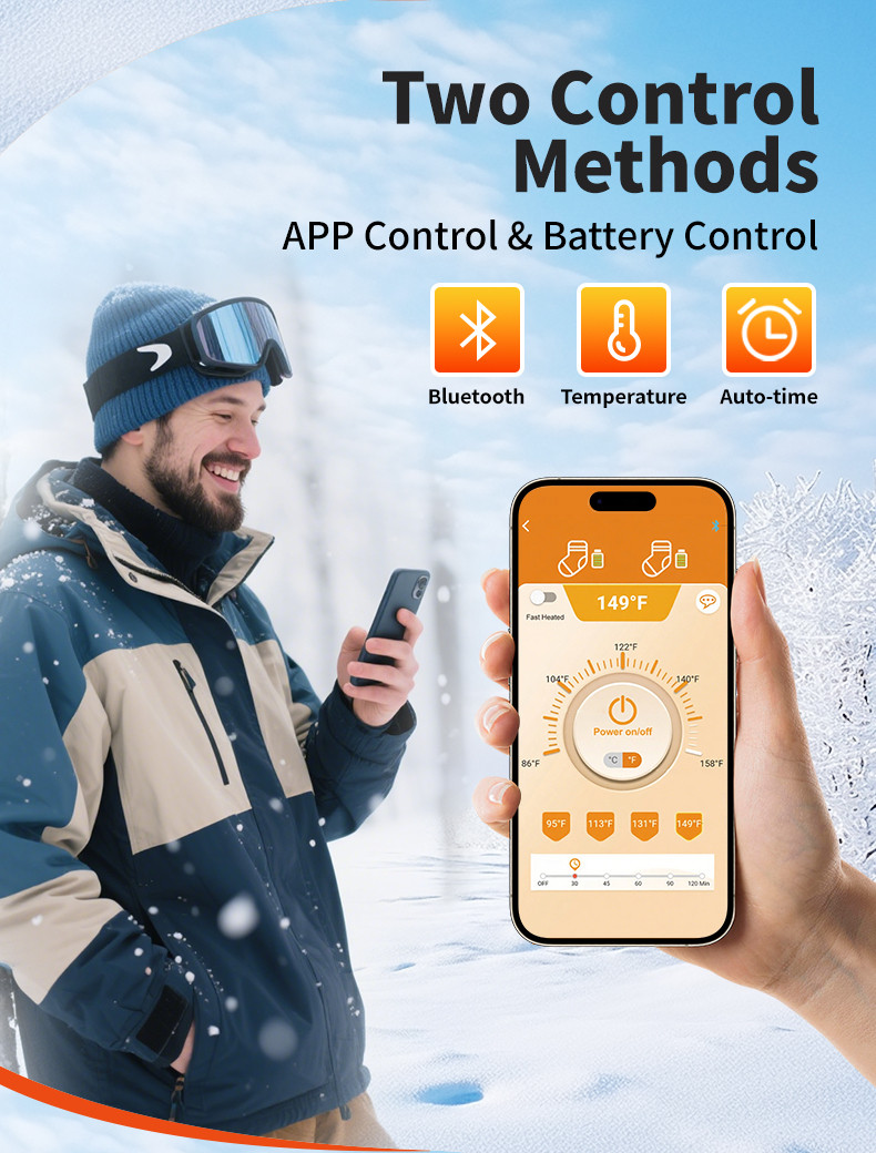App-control 5000mAh heated socks supplier product detail image 4