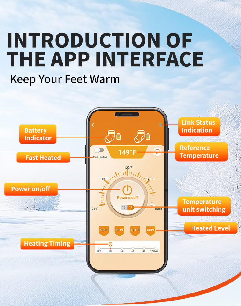 App-control 5000mAh heated socks supplier product detail image 5