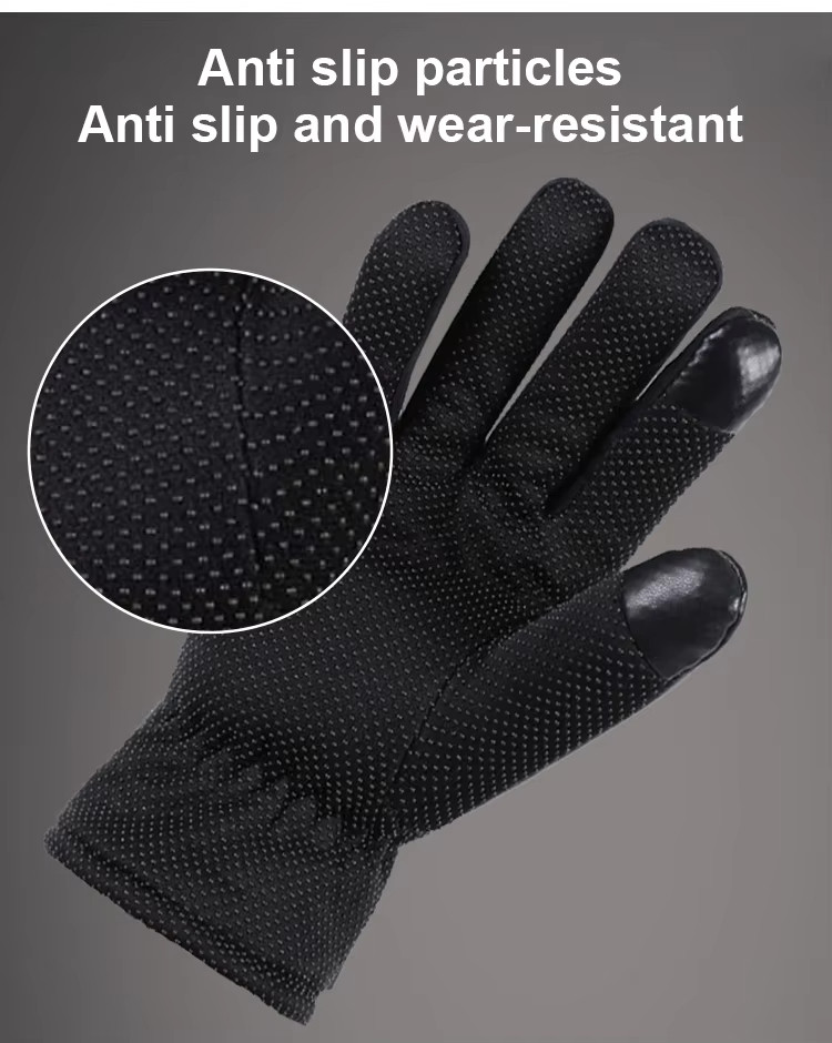 Waterproof leather heated gloves supplier product detail image 5