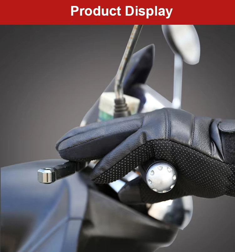 Waterproof leather heated gloves supplier product detail image 8