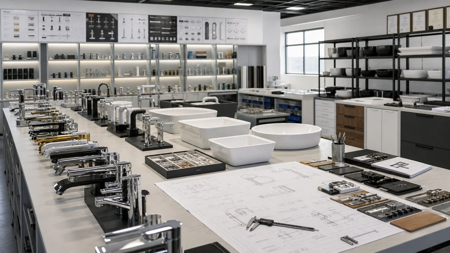 Bathroom product research and development sample room