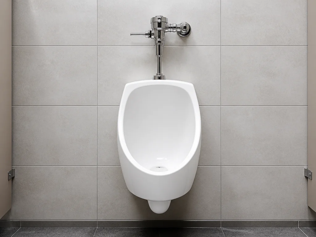 Wall-hung ceramic urinal for public washrooms