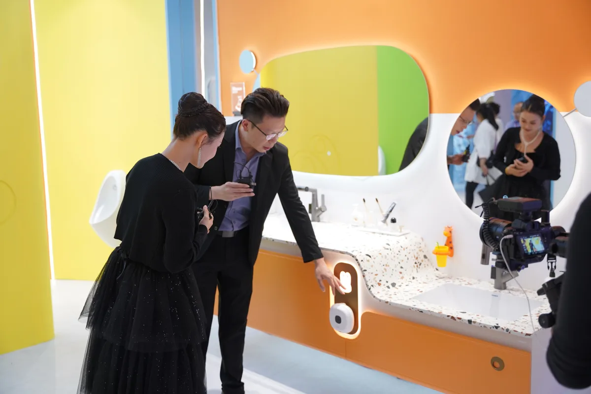 Buyers previewing a new MICAWA bathroom collection
