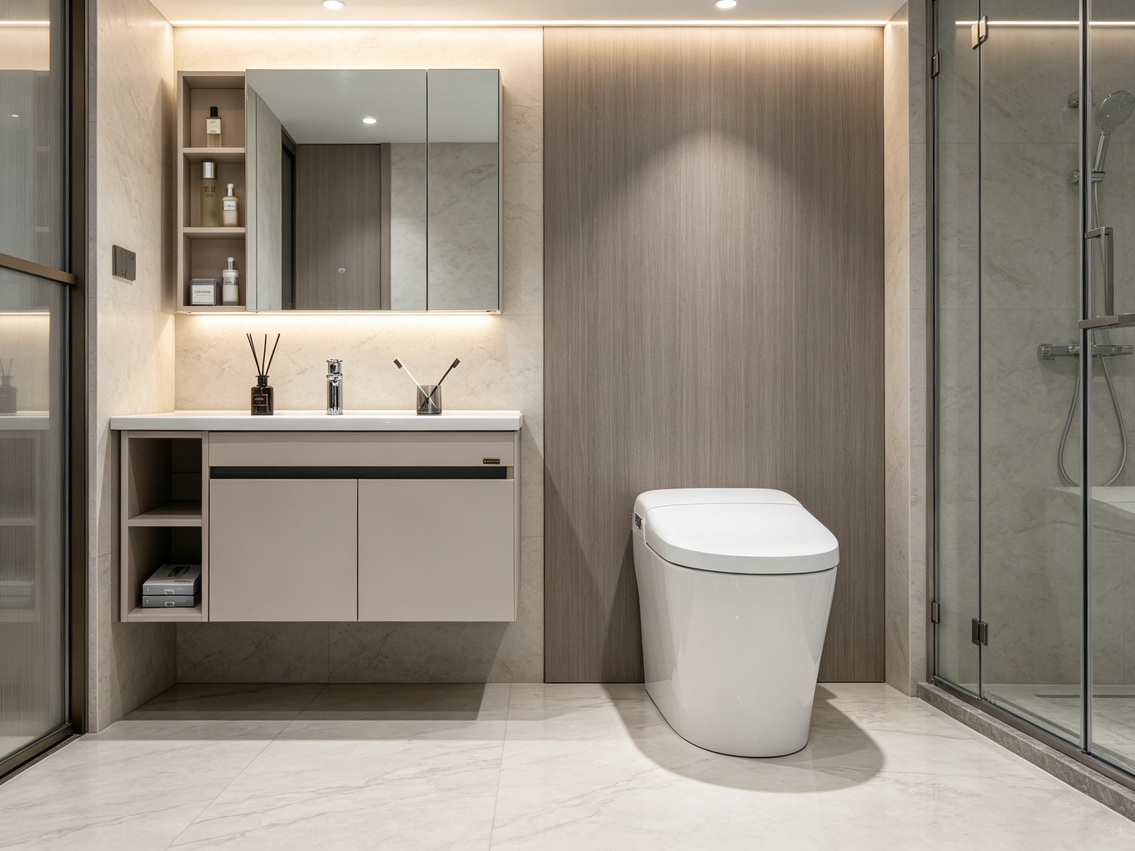 Complete MICAWA bathroom package in the Wuhan French Village villa project