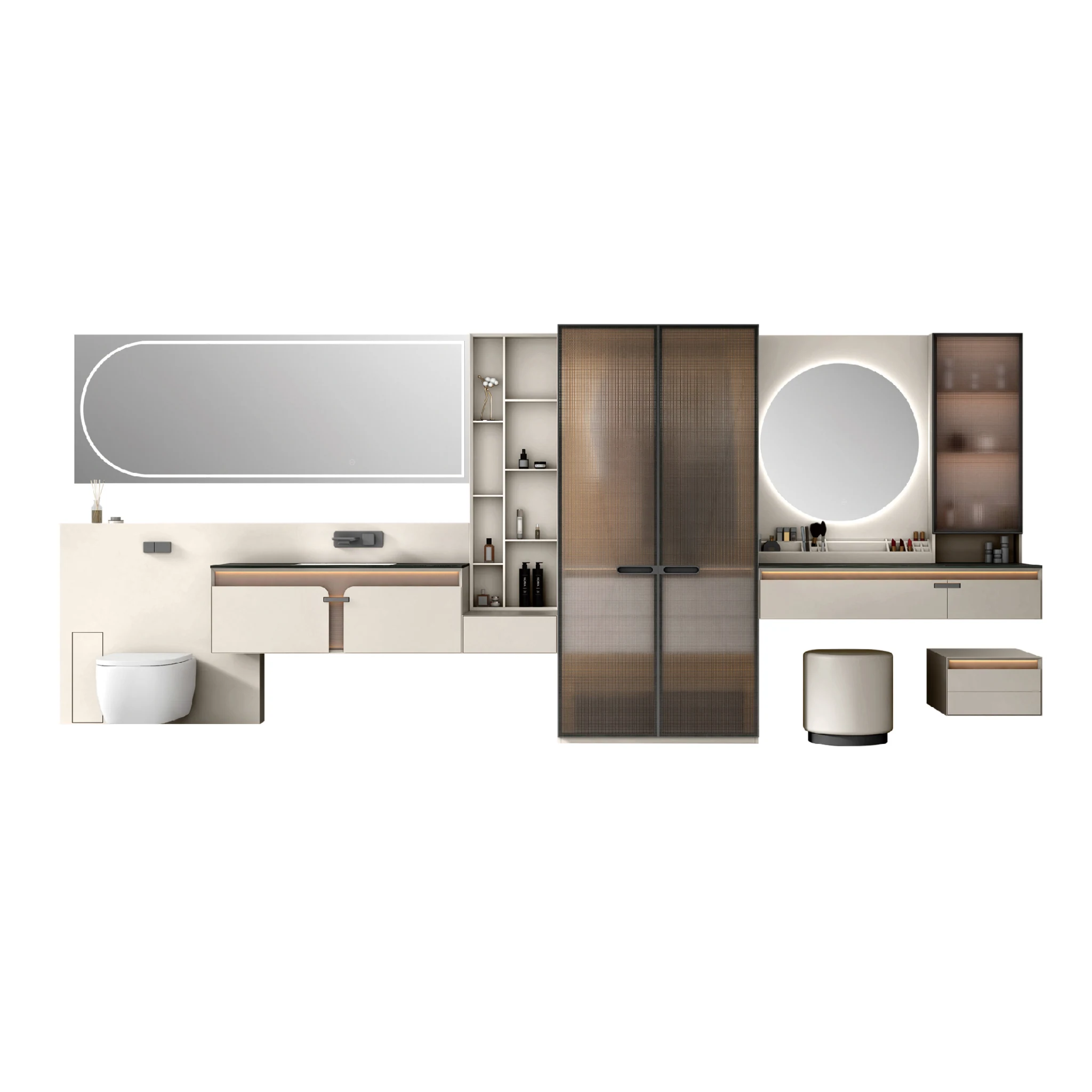 Muyu Wardrobe Combination Bathroom & Wardrobe Cabinet Combination
