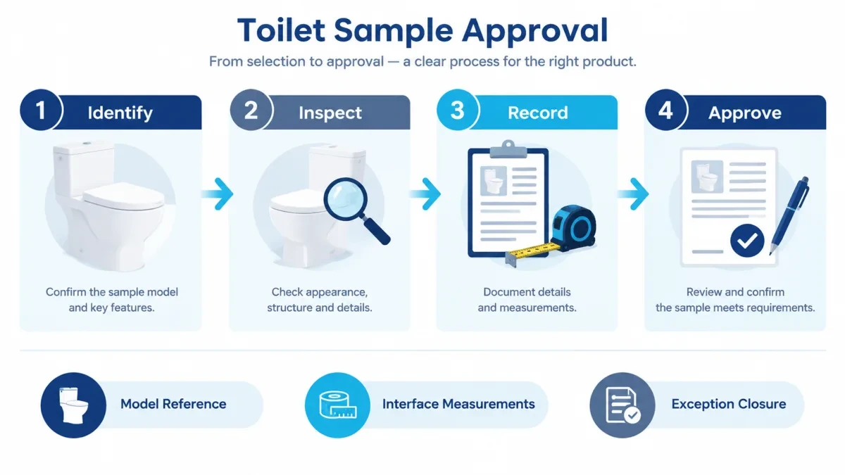 Illustrative sample review workflow covering identification, inspection, recording and approval steps
