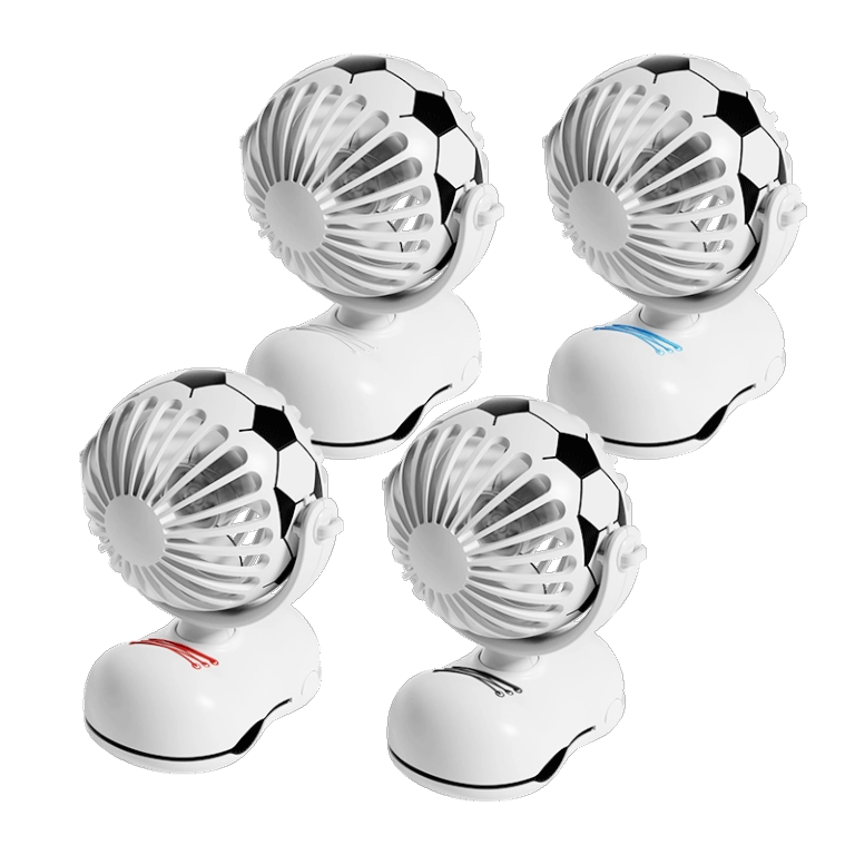 World Cup Football Design Clip-On Fan, 3-Speed Adjustable, Rechargeable Desk Fan