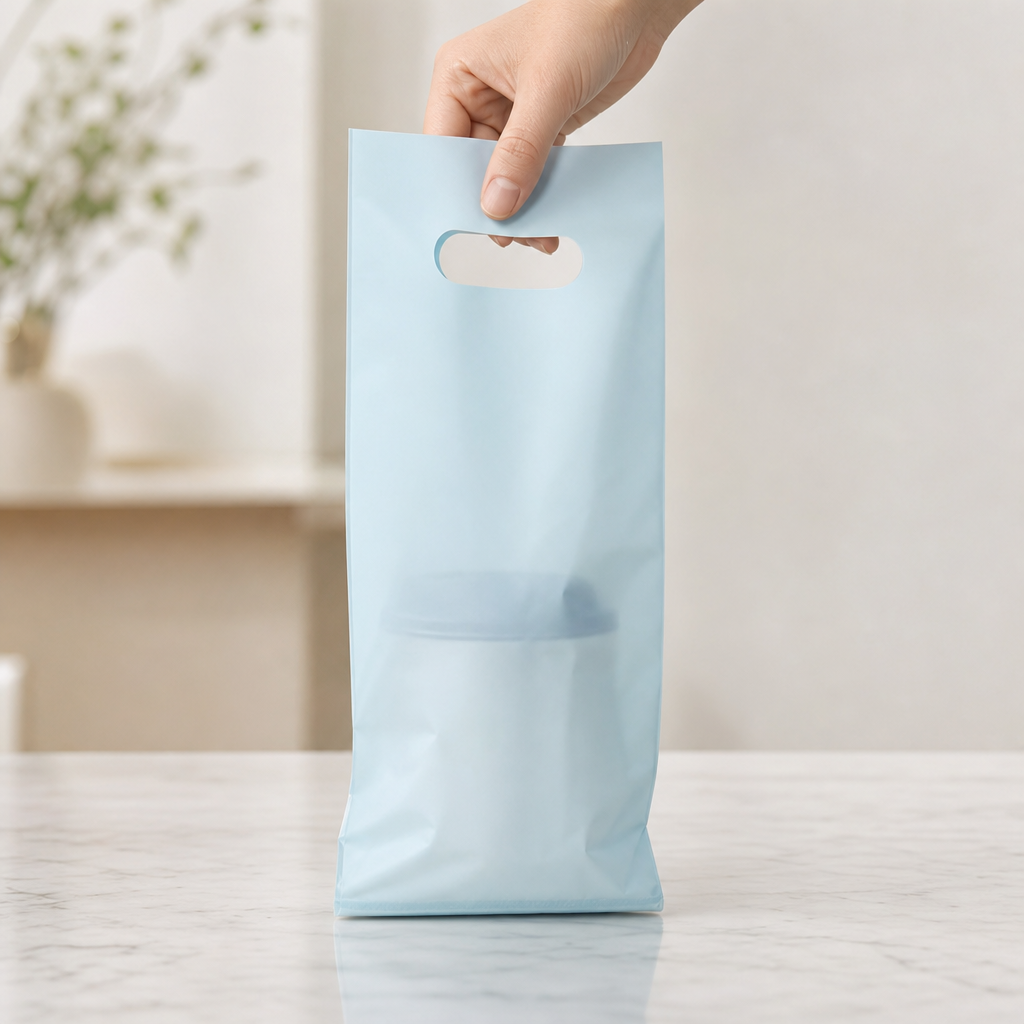 Compostable Takeout Cup Bag shown in a representative application setting