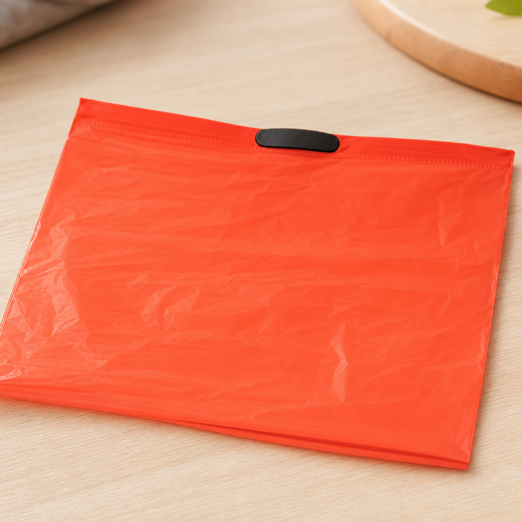 Compostable Drawstring Grocery Bag construction and presentation reference