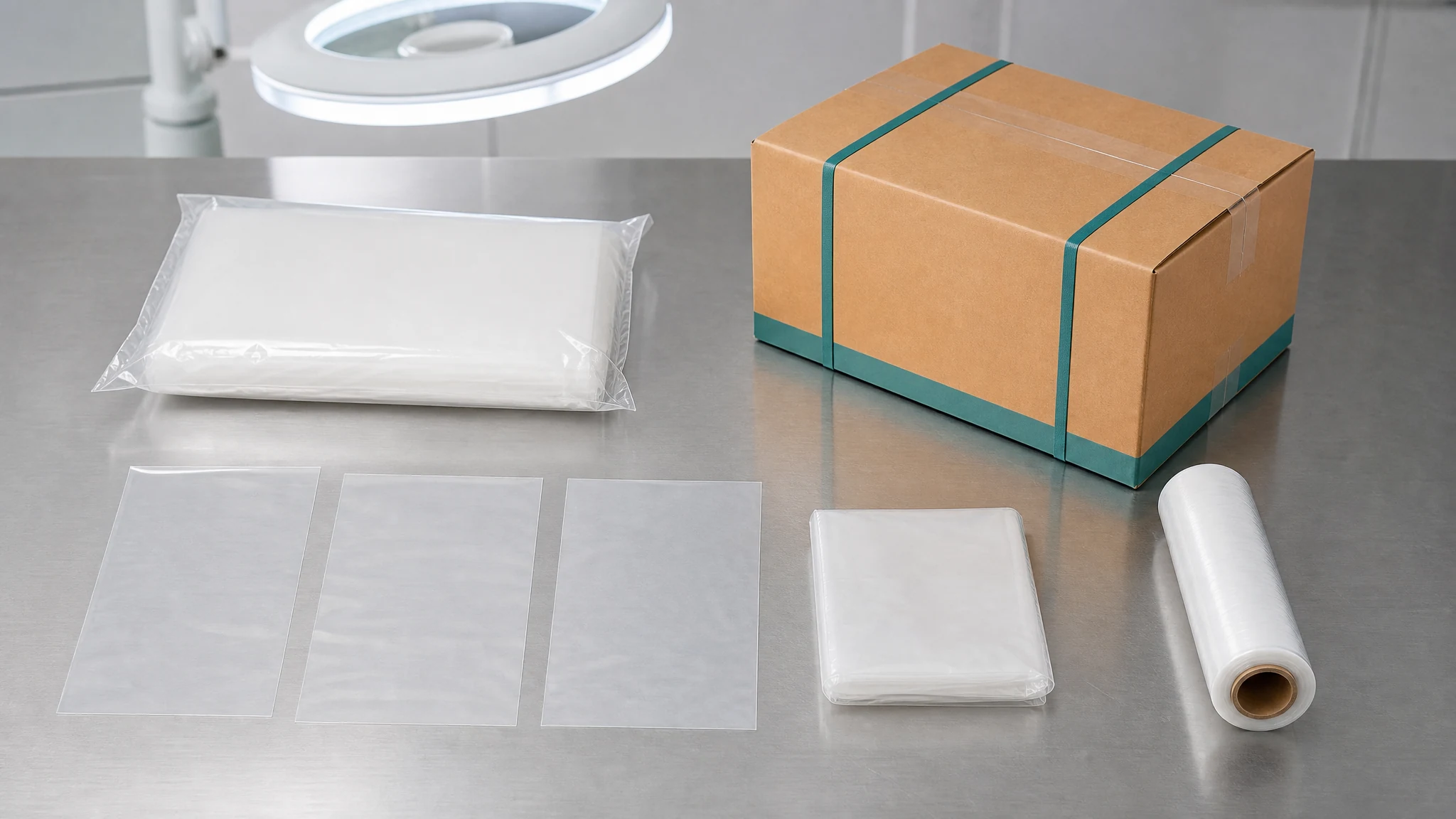 Material and packaging quality-control sample set for Disposable PE Long Gloves