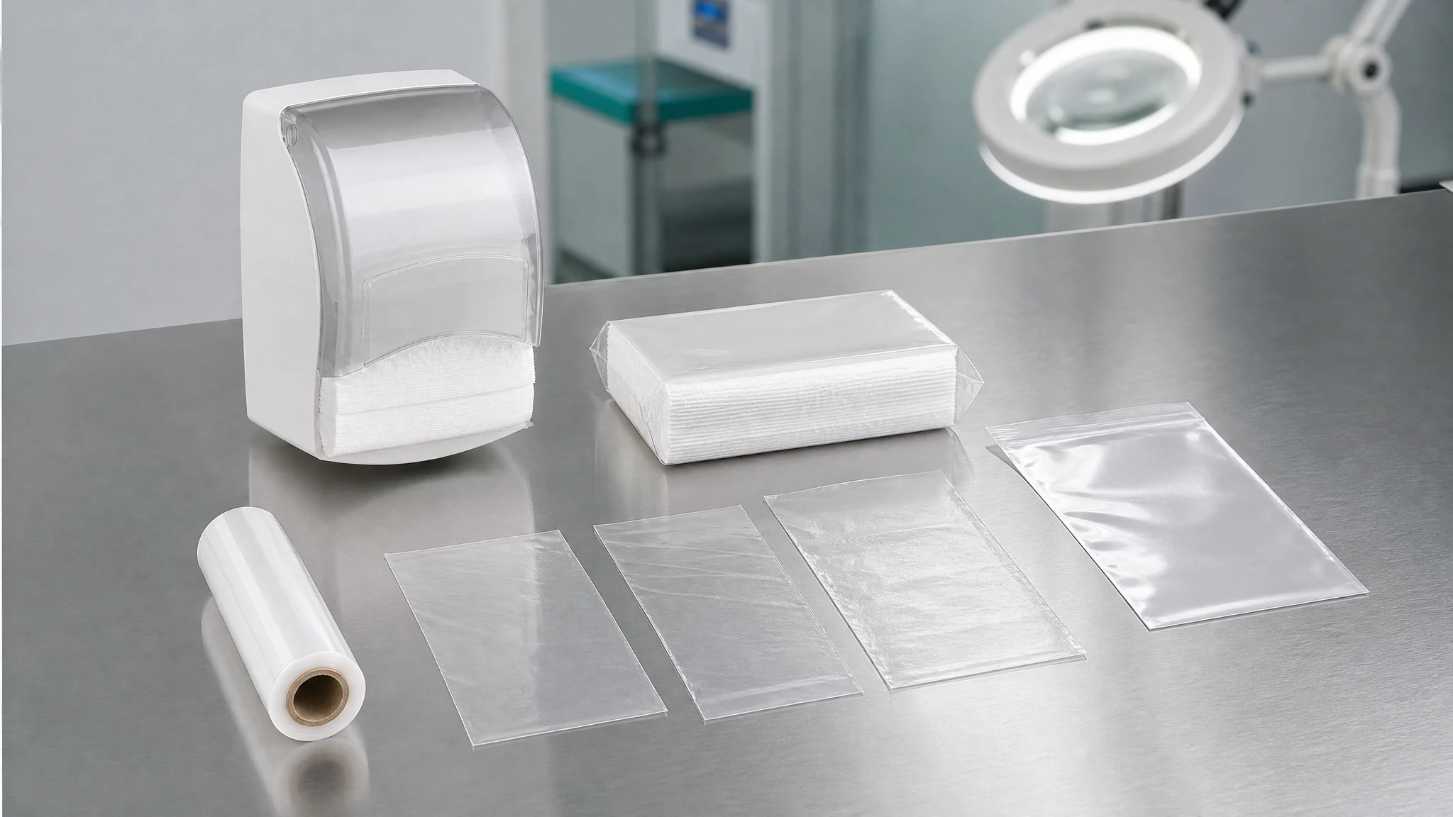 Material and packaging quality-control sample set for Booked PE Gloves
