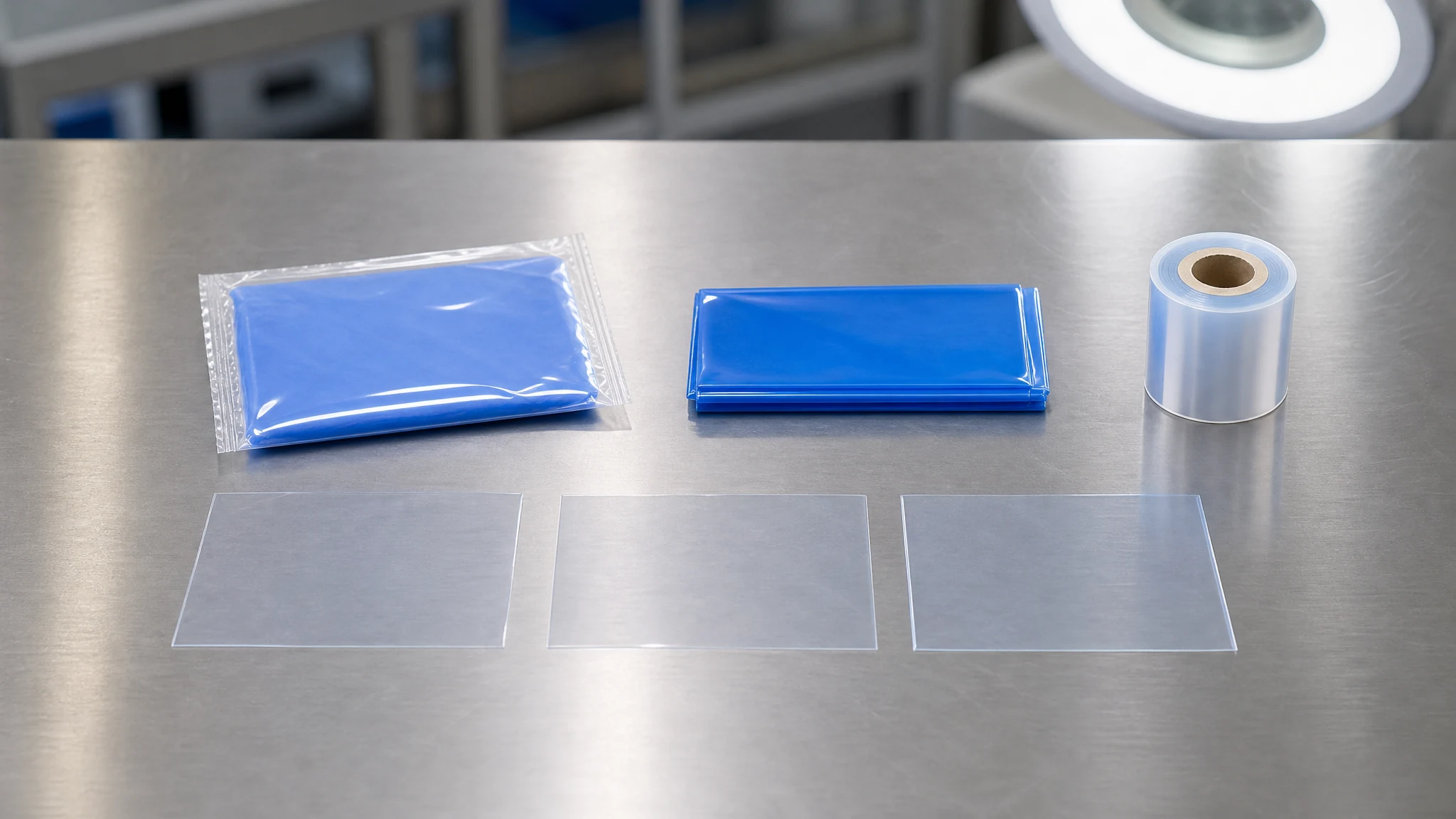 Material and packaging quality-control sample set for Paired PE Gloves