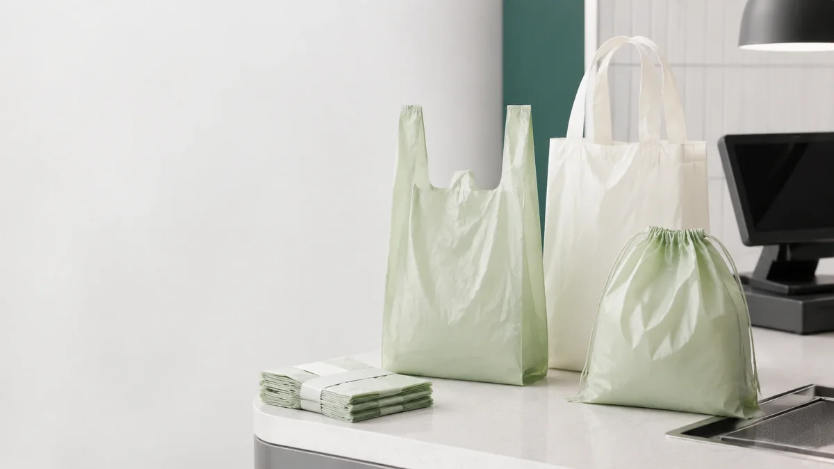 Compostable shopping and grocery bag formats for retail sourcing