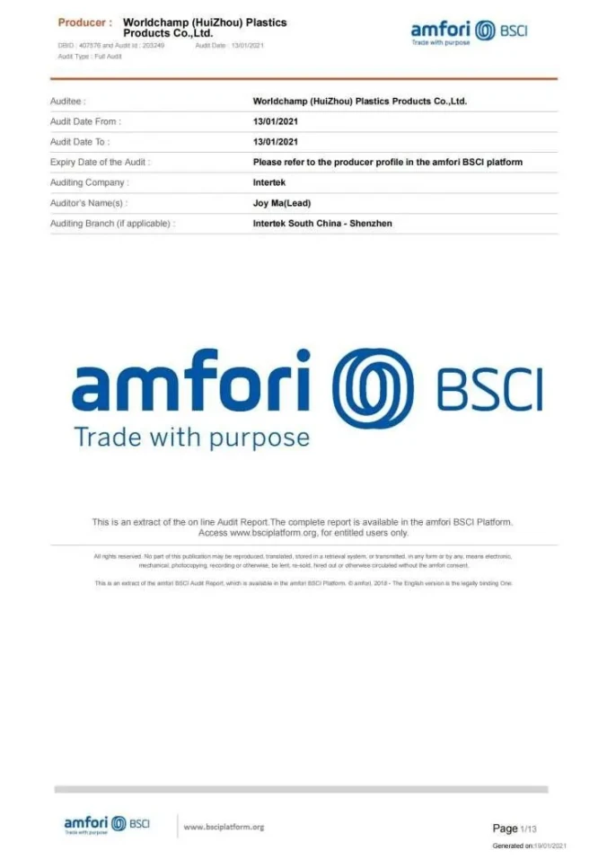 BSCI Social Compliance Audit Report