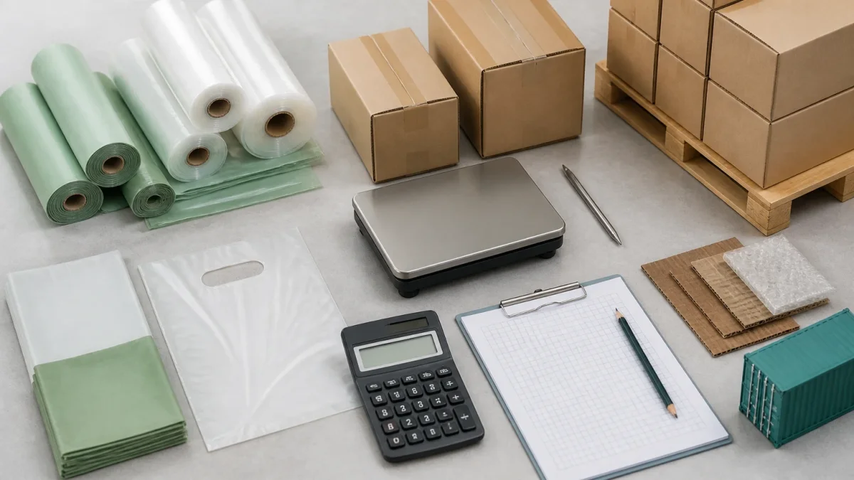 Packaging samples and planning tools used to calculate unit freight and landed cost