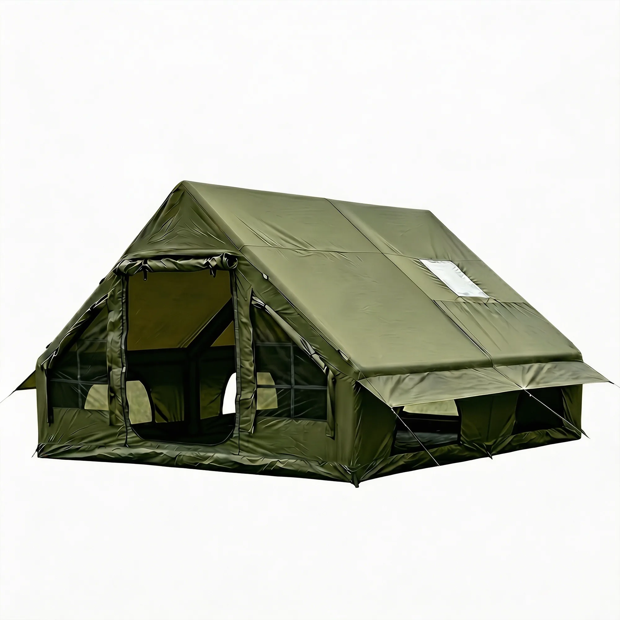 12 m² Green Tent with Double Small Windows