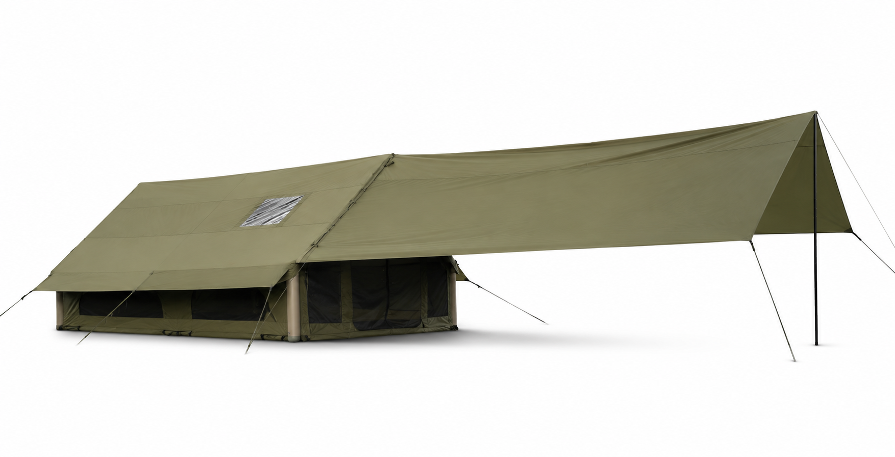 4.0m² Single Door 3-Window Canopy Pole Tent IT038