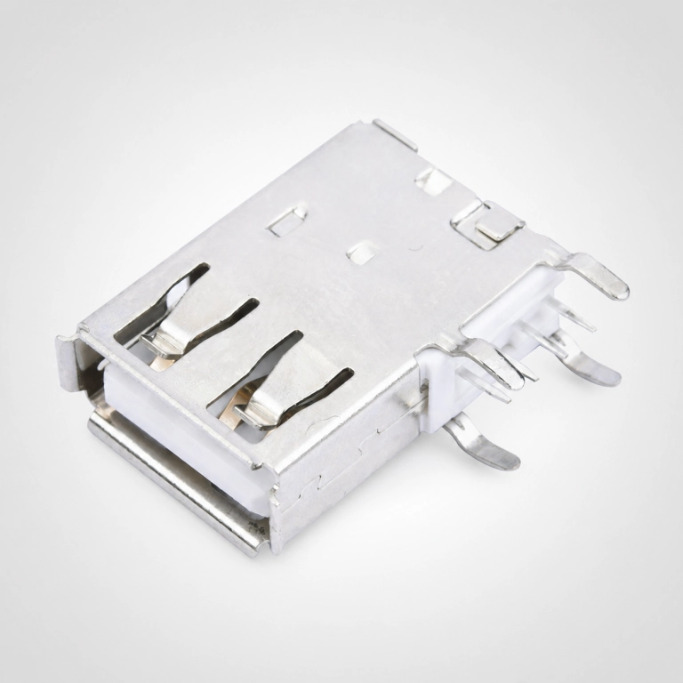 USB 2.0 Type-A Female Right-Angle DIP Connector ｜ WLU2F9-0411K0155