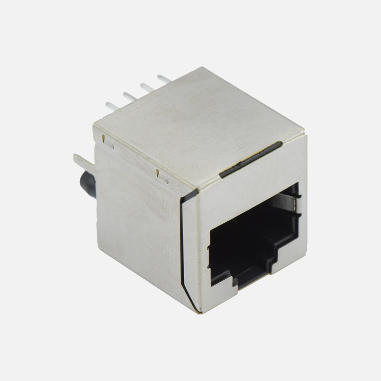 100 Mbps Vertical RJ45 8P8C Connector with Integrated Magnetics ｜ WLR4F0-0811A2010